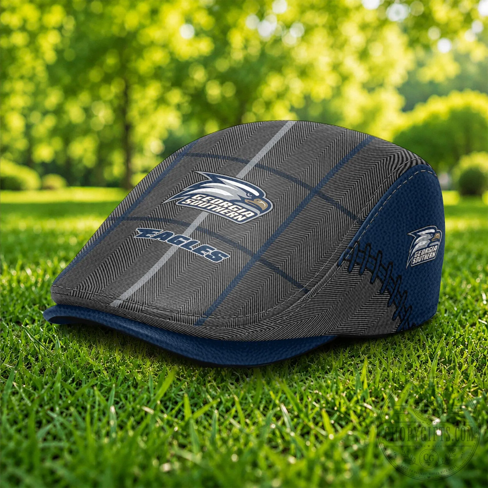 Georgia Southern Eagles Plaid Pattern Flat Cap Golf Hat