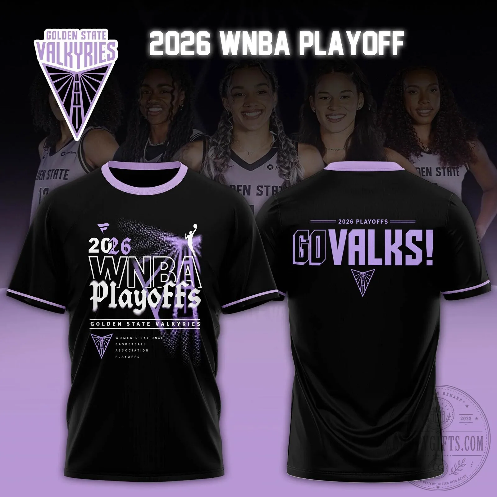 Golden State Valkyries 2026 WNBA Playoffs Black T-Shirt