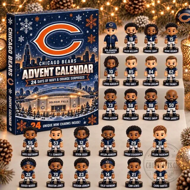 Chicago Bears NFL Football 24 Days of Surprises Advent Calendar with Figurines