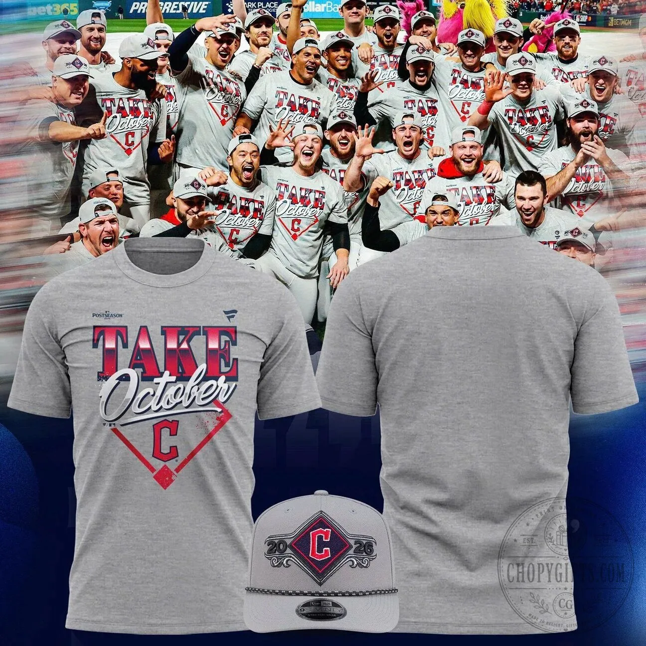 Cleveland Guardians 2026 Postseason Locker Room Take October Graphic T-Shirt