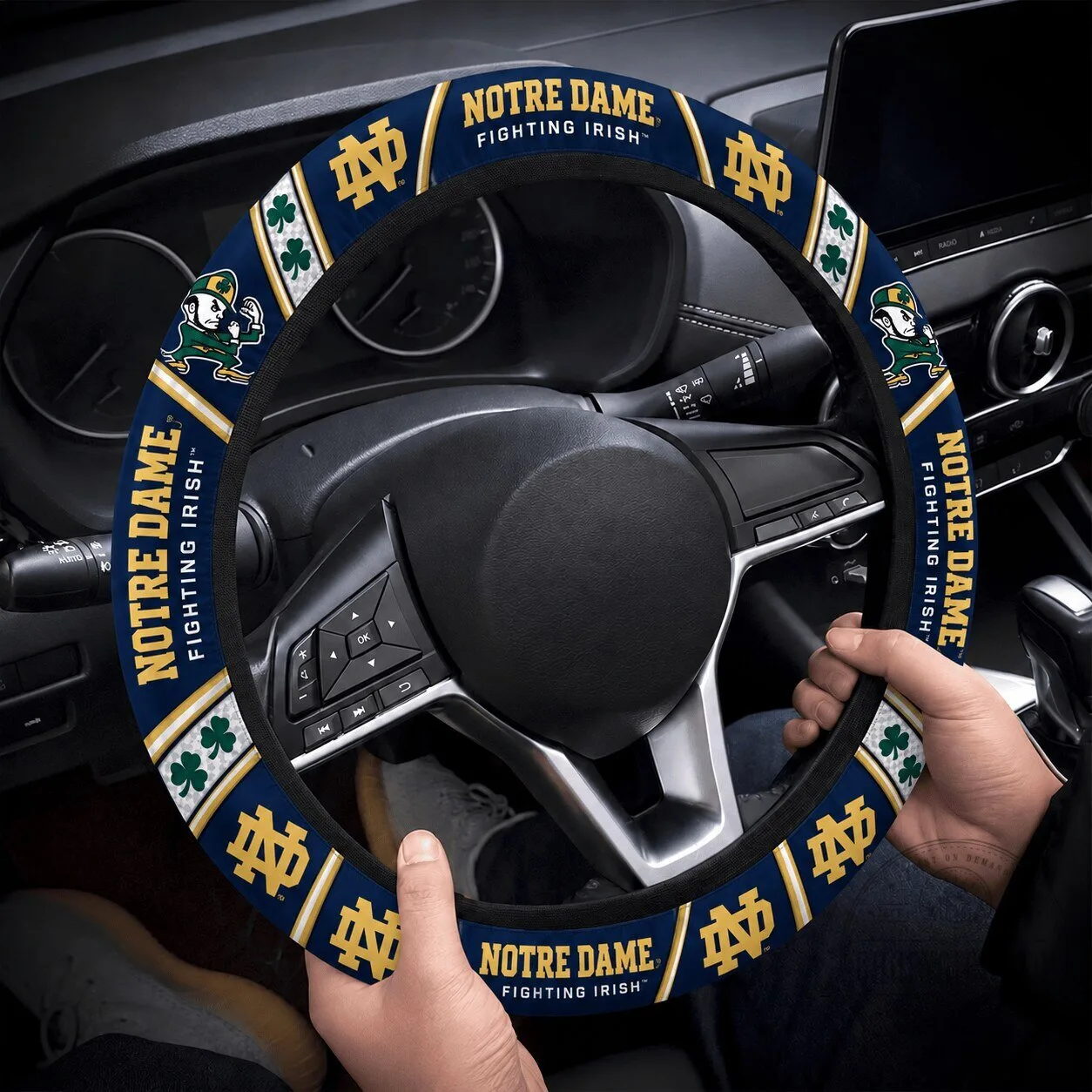 Notre Dame Fighting Irish Logo Car Steering Wheel Cover