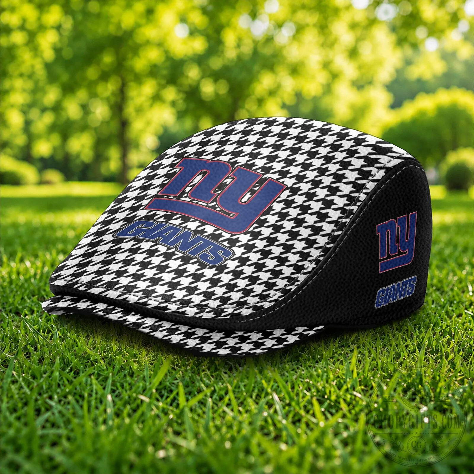 New York Giants Houndstooth Pattern Flat Cap Hat
