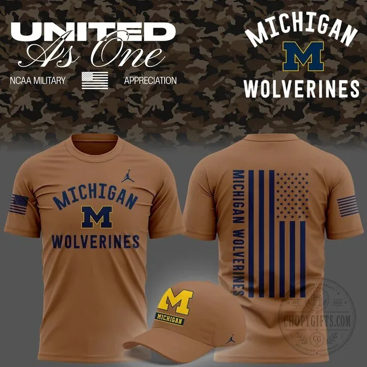 Michigan Wolverines Military Appreciation United As One Short Sleeve T-Shirt