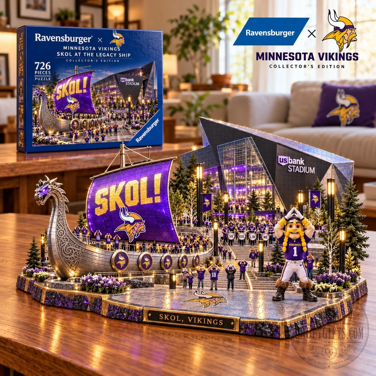 Minnesota Vikings Skol The Legacy Ship Collector's Edition Jigsaw Puzzle