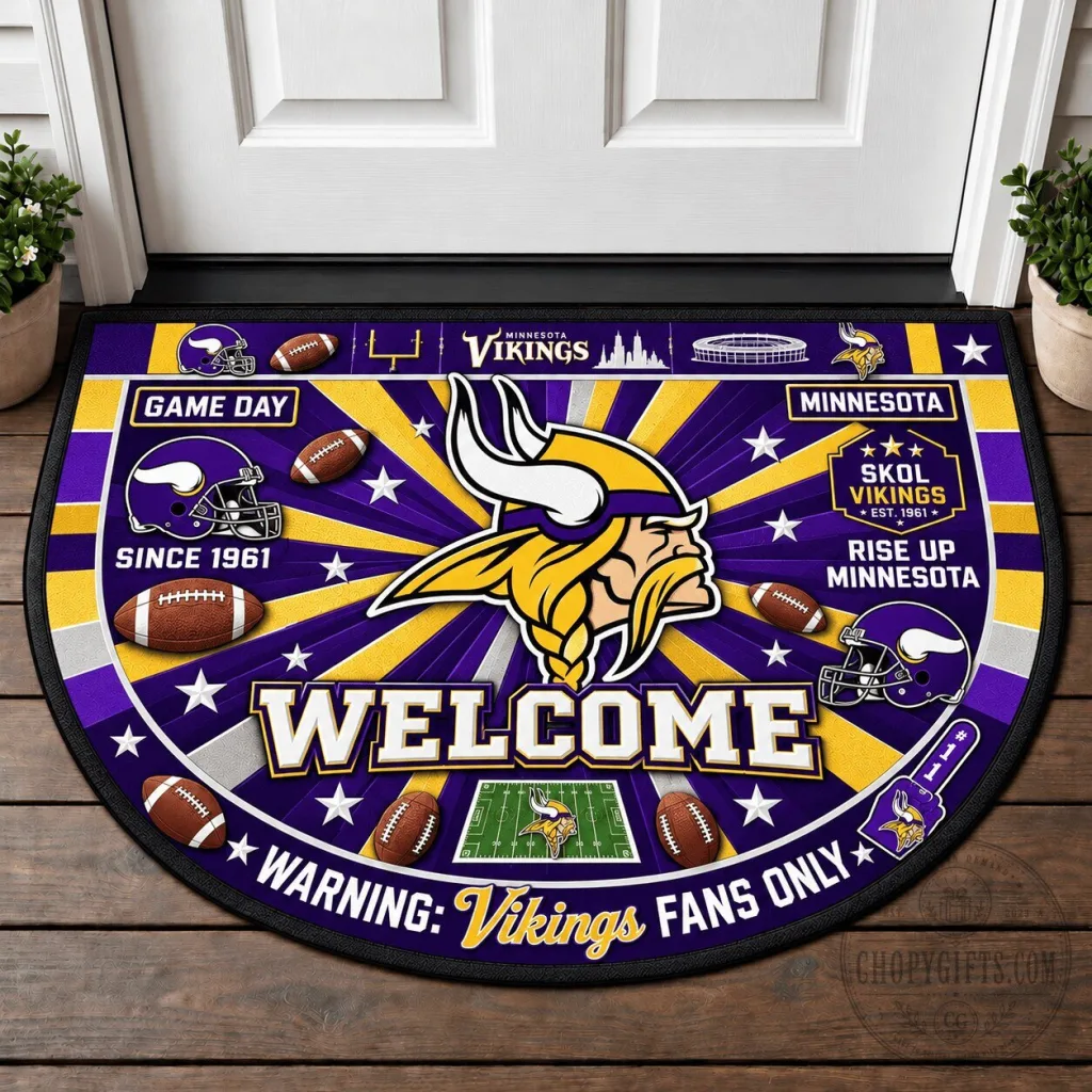Minnesota Vikings NFL Football Team Welcome Home Doormat Minnesota Vikings NFL Football Team Welcome Home Doormat