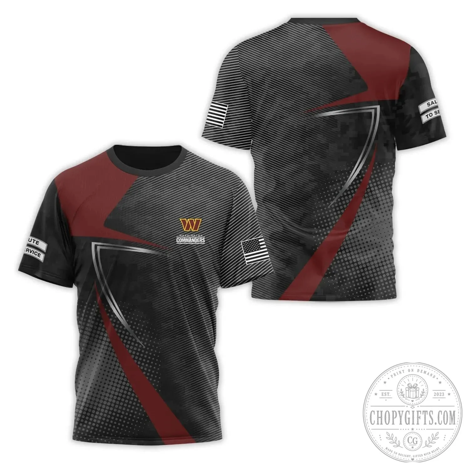 Washington Commanders Salute To Service Black And Burgundy Football T-Shirt 1 Washington Commanders Salute To Service Black And Burgundy Football T-Shirt