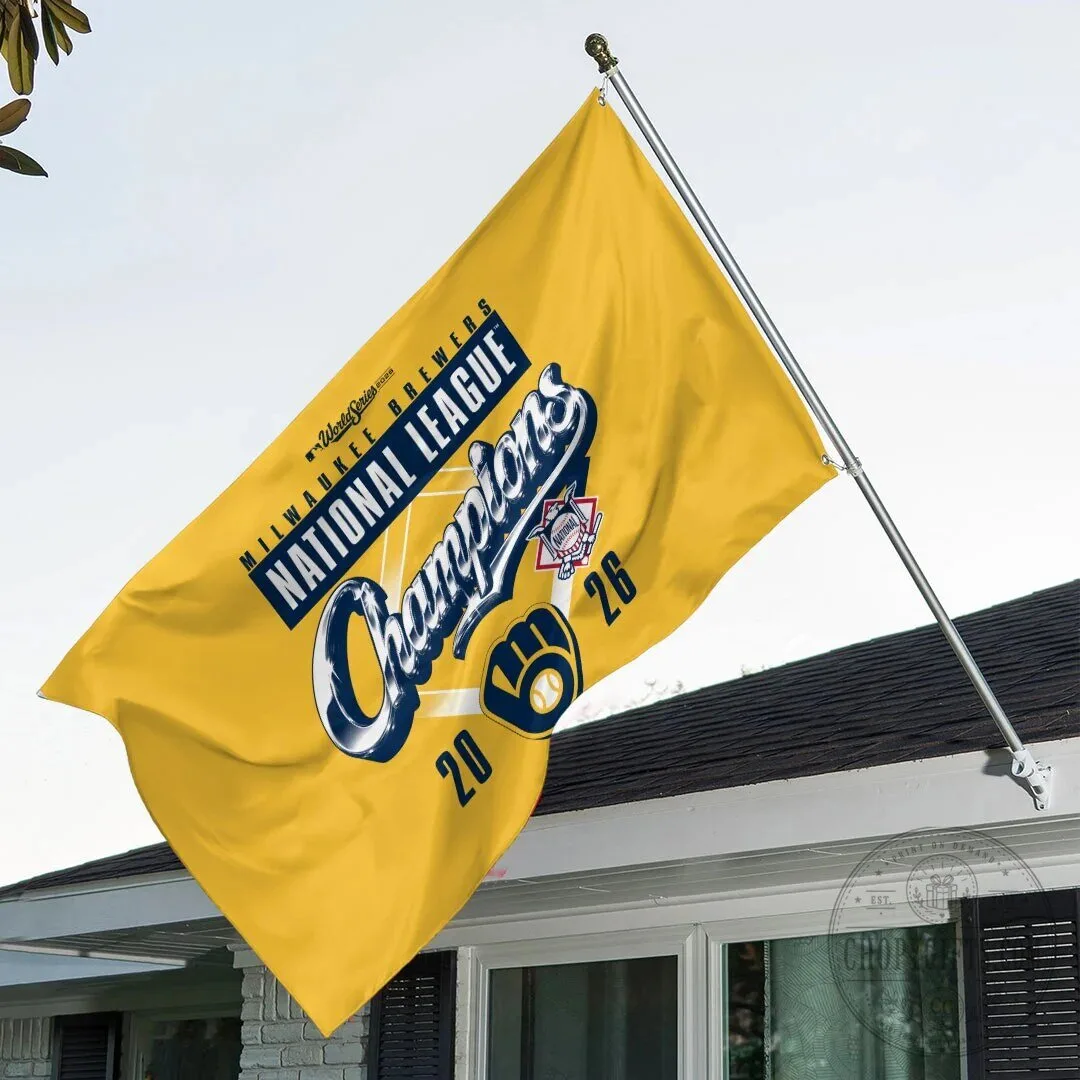 Milwaukee Brewers 2026 National League Champions World Series Flag 3 Milwaukee Brewers 2026 National League Champions World Series Flag