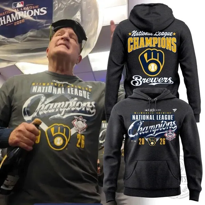Hoodie for Milwaukee Brewers 2026 National League Championship Fans