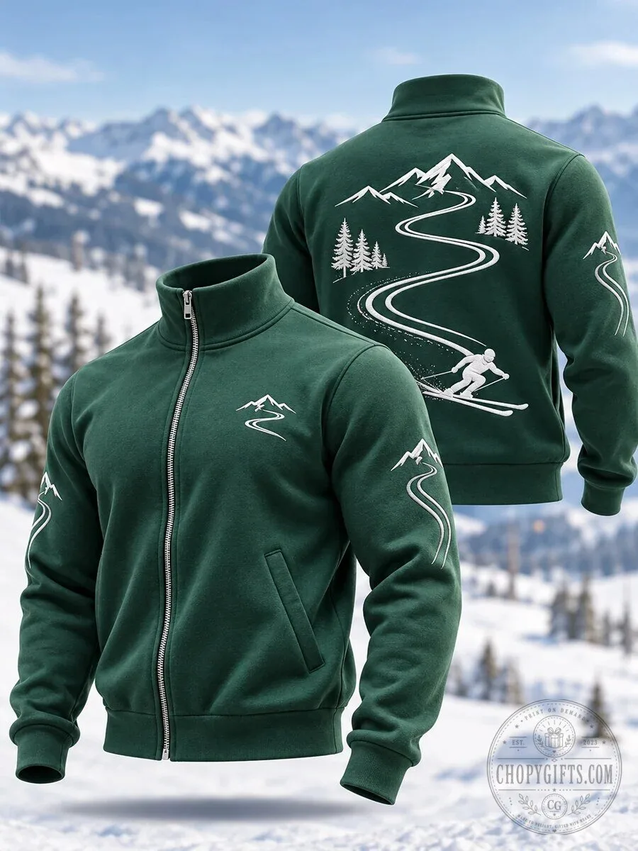 Ski Mountain Adventure Winter Sports Full Zip Sweatshirt
