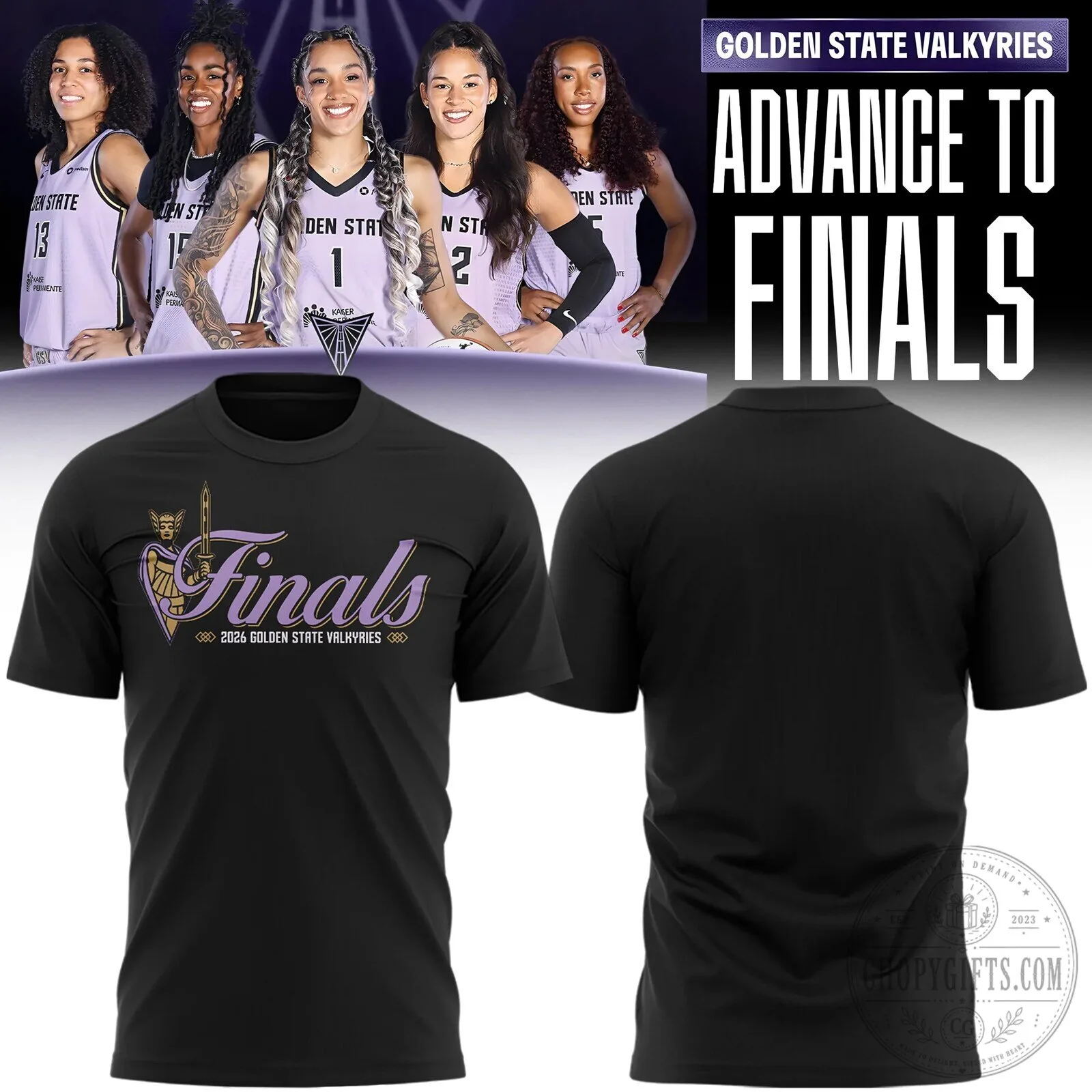 Black T-Shirt for 2026 Finals Advance - Golden State Valkyries