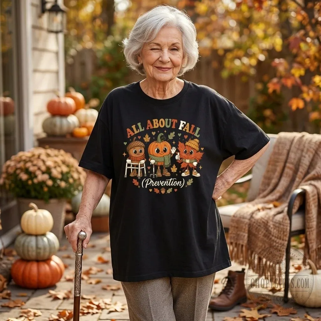 All About Fall Prevention Cute Nurse and Therapist Gift T-Shirt