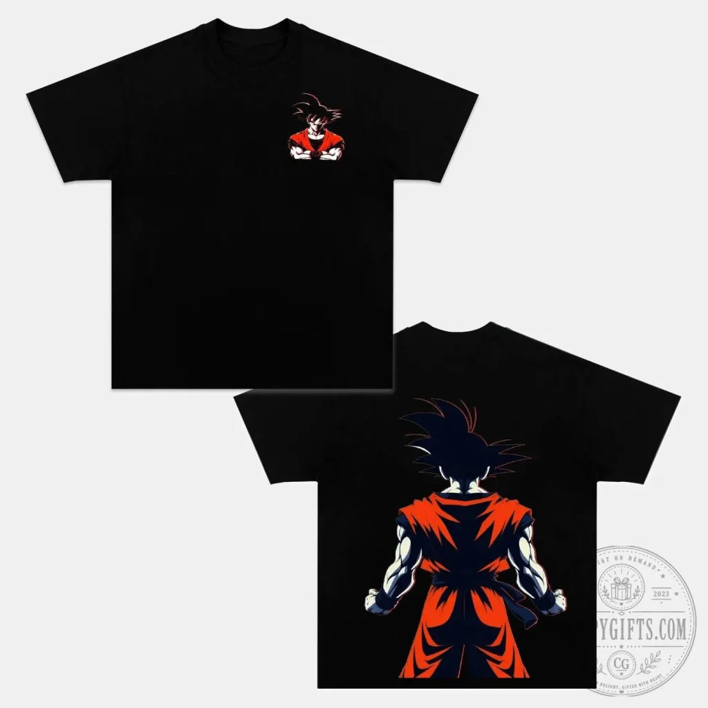 Vintage Black T-Shirt Featuring Super Saiyan Son Goku from Dragon Ball Z Anime Vintage Black T-Shirt Featuring Super Saiyan Son Goku from Dragon Ball Z Anime